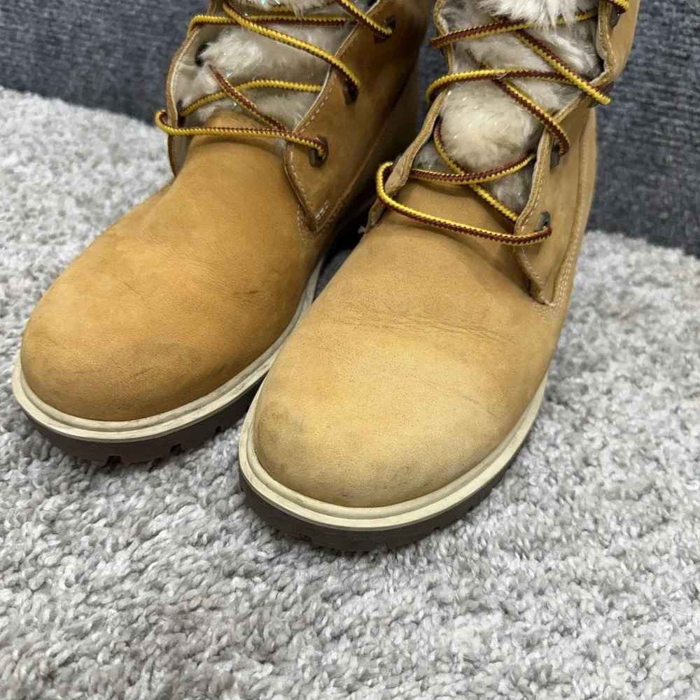 Timberland faux fur tongue nubuck Leather boots shoes 15